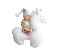 Adorable coussin de pose de cheval à corne unique pour nouveau-nés - Accessoire de photographie fantaisie pour bébé professionnel