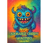 Adorable Creepy Monsters Coloring Book: A Spooky-Cute Collection of 50 One-Sided Pages for Kids, Teens & Adults Who Love Kawaii Horror Creatures