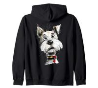 Adorable Croquis de Chien Scruffy avec Collier en Forme de cœur Sweat à Capuche