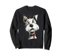 Adorable Croquis de Chien Scruffy avec Collier en Forme de cœur Sweatshirt