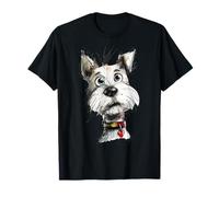 Adorable Croquis de Chien Scruffy avec Collier en Forme de cœur T-Shirt