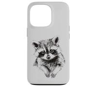 Adorable Croquis de Raton Laveur, trop Mignon pour être Trashy, Amoureux de la Faune Coque pour iPhone 13 Pro