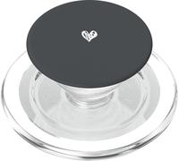 Adorable cœur Anthracite - Amour Minimaliste PopSockets PopGrip pour MagSafe