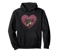 Adorable cœur Loup rétro pour Amoureux des Animaux Sauvages Sweat à Capuche