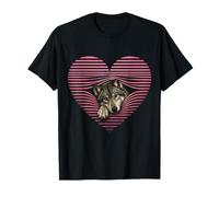 Adorable cœur Loup rétro pour Amoureux des Animaux Sauvages T-Shirt