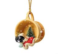 Adorable décoration de chien en acrylique, accessoire à suspendre parfait pour vos fêtes de fin d'année (6#)