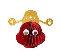 Adorable décoration de voiture chinoise pour le Nouvel An avec dieu de la richesse avec motifs de dragon et de lapin pour décoration festive de véhicule (A)