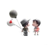 Adorable décoration de voiture en forme de couple de dessins animés : ajoutez du charme et de la joie à votre tableau de bord (un gris)