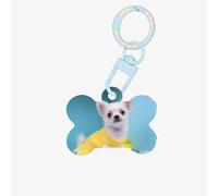 Adorable décoration en acrylique en forme d'os de chihuahua pour animaux de compagnie, porte-clés pour les vacances pour les amoureux des animaux de compagnie, cadeau pour chiens