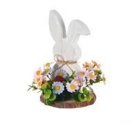 Adorable décoration lapin en bois pour célébrer Pâques, pièce d'accent pour les espaces de vie (6213)