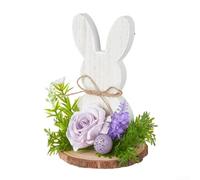 Adorable décoration lapin en bois pour célébrer Pâques, pièce d'accent pour les espaces de vie (6216)