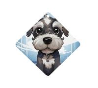Adorable désodorisant de voiture Schnauzer à suspendre, tablettes d'aromathérapie de voiture parfumées longue durée, cartes parfumées au losange pour véhicules, chambre à coucher, armoire, style gris