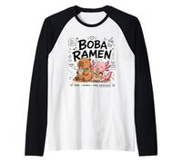 Adorable Dessin animé Capybara Axolotl Ramen Boba Bubble Milk Tea Manche Raglan