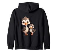 Adorable Dessin animé Mama Oie et oison Sweat à Capuche