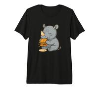 Adorable Dessin animé Rhino Burger T-Shirt Haut de Gamme