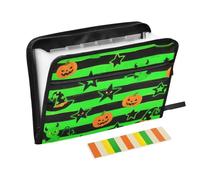Adorable diable vert pour Halloween, 13 poches, format A4, avec fermeture éclair pour organiseur avec poche