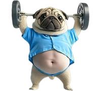 Adorable diffuseur de parfum carlin en acrylique pour grille d'aération de voiture, accessoire décoratif 2D, accessoire d'intérieur amusant et élégant, clip diffuseur de parfum 2D de dessin animé