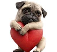 Adorable diffuseur de parfum carlin en acrylique pour grille d'aération de voiture, accessoire décoratif 2D, accessoire d'intérieur amusant et élégant, clip diffuseur de parfum 2D de dessin animé