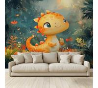 Adorable dinosaure cartoon Papier Peint Panoramique Papier Peint Intissé Poster Geant Mural Personnalisé 3D Peinture Murale Tv Pour Salon Chambre Décoration Murale 200(H) x 140(L) cm