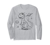 Adorable Dinosaure T-Rex Explorateur Spatial Cosmique Aventure Dinosaure Manche Longue