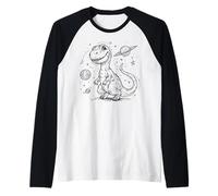 Adorable Dinosaure T-Rex Explorateur Spatial Cosmique Aventure Dinosaure Manche Raglan