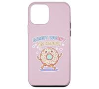 Adorable Donut Worry Be Happy, Mignon Muffin Kawai, Jeu de Mots Amusant Coque pour iPhone 12 Mini