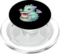 Adorable Dragon Kawaii Buvant du thé aux Perles Boba Lover PopSockets PopGrip pour MagSafe