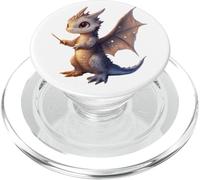 Adorable Dragon Sorcier Tenant Une Baguette PopSockets PopGrip pour MagSafe