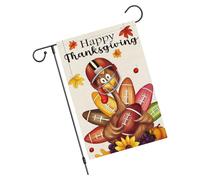 Adorable drapeau de jardin double face Turquie avec boule 45 x 30 cm pour l'automne, l'extérieur, Thanksgiving, les vacances, Thanksgiving, scène de fête