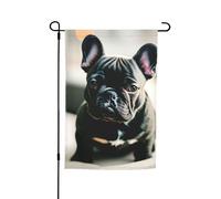 Adorable drapeau de jardin imprimé bouledogue français, drapeau de maison, drapeau de cour, drapeau extérieur, ferme, décoration de vacances, 30,5 x 45,7 cm
