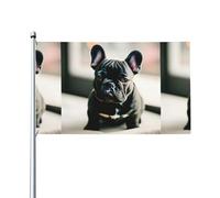 Adorable drapeau extérieur imprimé bouledogue français, pour terrasse, pelouse, décoration de fête. Affichez fièrement votre style
