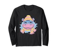 Adorable écharpe d'hiver Hippopotame pour Amoureux des Animaux Manche Longue