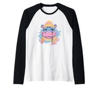 Adorable écharpe d'hiver Hippopotame pour Amoureux des Animaux Manche Raglan