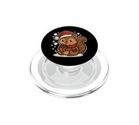 Adorable écureuil d'hiver avec Bonnet de Père Noël PopSockets PopGrip pour MagSafe