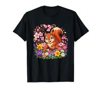 Adorable écureuil printanier dans Un Jardin de Fleurs de Cerisier T-Shirt