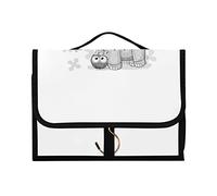 Adorable éléphant de dessin animé et cinq hiboux sur fond de fleurs 1 trousse de toilette à suspendre Portable Maquillage Organisateur de pinceaux Étui de rangement Portable Voyage Cosmétique avec