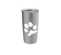 Adorable empreinte de patte blanche pour les amoureux des chiens et des chats Gobelet isotherme en acier inoxydable double paroi