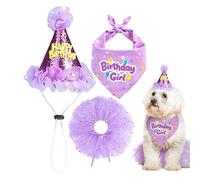 Adorable ensemble chapeau et bandana - Dog BirthdaPartSupplies, grande, moyenne et petite, jupe tutu pour chien fille | Adultes, amoureux, famille, amis, femmes, animaux de compagnie, accessoires de