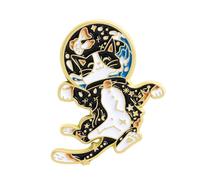 Adorable épingle émaillée motif chats astronautes ciel étoilé bijoux pour sacs, chapeaux, jolis astronautes chats bijoux cadeaux, taille unique, Comme décrit