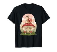 Adorable Escargot sur Champignon Scène Pastel Cottagecore T-Shirt