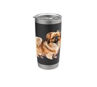 Adorable et adorable amoureux des chiens pékinois Gobelet isotherme en acier inoxydable double paroi