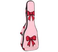 Adorable étui rembourré pour ukulélé de concert de 58,4 cm avec motif cœurs sur fond vert sauge, imperméable et durable, Multicolore 08, 25.9x9x3.1in/66x23x8cm, Organiseur de sac