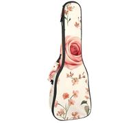 Adorable étui rembourré pour ukulélé de concert de 58,4 cm avec motif cœurs sur fond vert sauge, imperméable et durable, Multicolore 09, 25.9x9x3.1in/66x23x8cm, Organiseur de sac