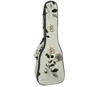 Adorable étui rembourré pour ukulélé de concert de 58,4 cm avec motif cœurs sur fond vert sauge, imperméable et durable, Multicolore 10., 25.9x9x3.1in/66x23x8cm, Organiseur de sac