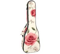 Adorable étui rembourré pour ukulélé de concert de 58,4 cm avec motif cœurs sur fond vert sauge, imperméable et durable, Multicolore 07, 25.9x9x3.1in/66x23x8cm, Organiseur de sac