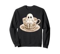 Adorable fantôme dans Une Tasse à thé Esprit Floral Vintage Sweatshirt
