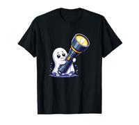 Adorable fantôme Effrayant avec Grande Lampe de Poche Halloween T-Shirt