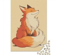 Adorable Fox Illustration Puzzles 1000 Pièces Cadeau Unique Jeu Éducatif Défi Jouet À De Qualité Supérieure Peinture Art pour Adultes Et Enfants À Partir De 14 Ans 38x26cm/1000pcs