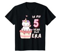 Adorable gâteau d'anniversaire licorne dans mon âge de 5 ans T-Shirt