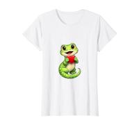 Adorable Gecko Tenant Un cœur Adorable pour Les Amoureux des lézards T-Shirt Graphique avec Valeur, Femme, Blanc, XS